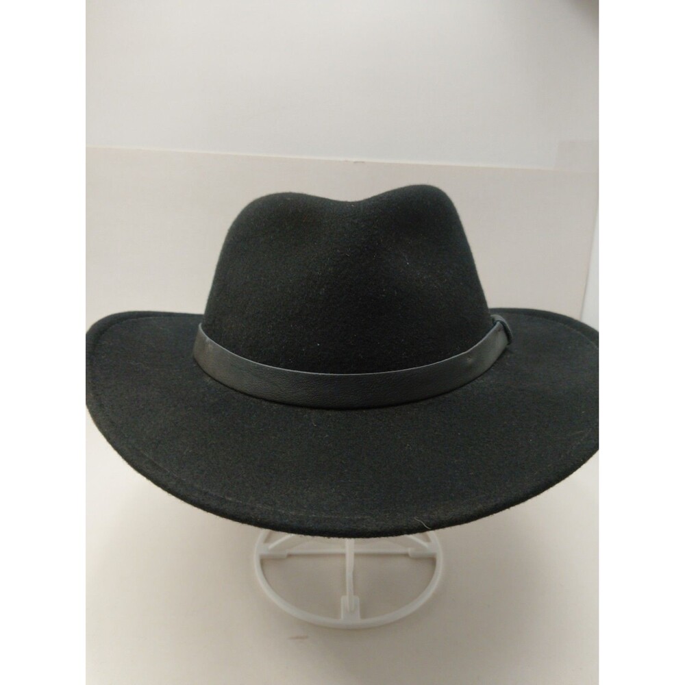 Vintage 100% Black Wool Hat/ Size Medium Made In USA
